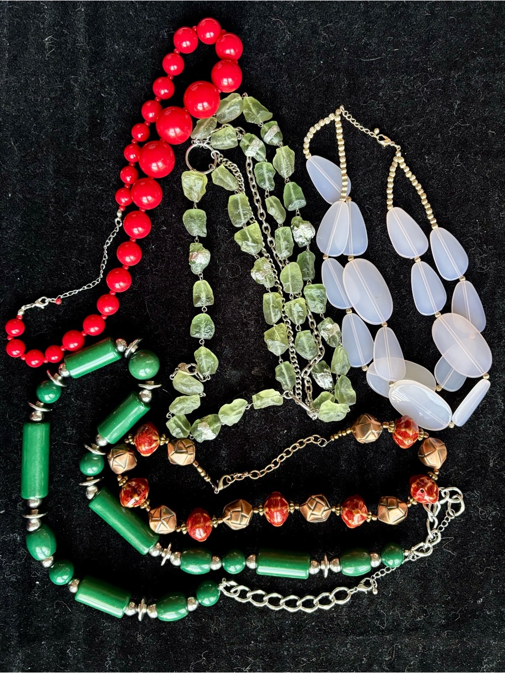 6 Piece Statement Necklace Lot | LOFT + Colorful Chunky Beaded Jewelry
